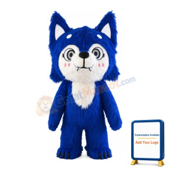 Super Adorable Cartoon Blue Fox Mascot Costume