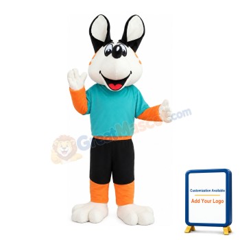 Pleasant Cartoon Orange Fox With Suit Mascot Costume