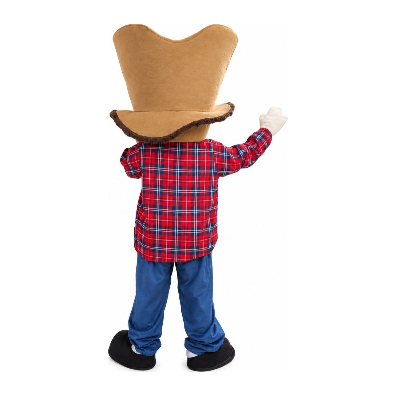 Funny Bearded Man With Plaid Shirt Mascot Costume