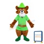 Adult Honest Raccoon With Green Shirt And Hat Mascot Costume