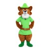 Adult Honest Raccoon With Green Shirt And Hat Mascot Costume