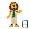 Cartoon Orange Lion With Casual Outfit Mascot Costume