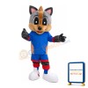 Cute Grey Fox With Blue Set Mascot Costume