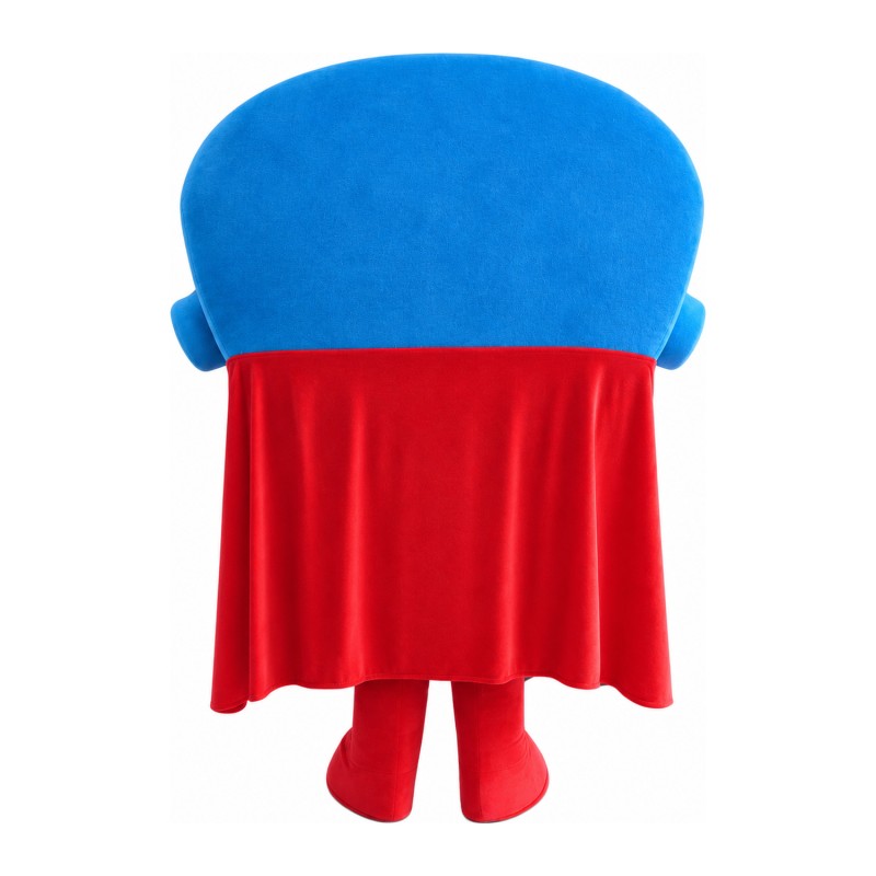 Special Triangle Blue Robot With Cloak Mascot Costume