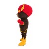 Brown Muscle Puppet With Red Headgear Mascot Costume