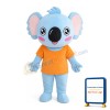 Light Blue Koala With Orange Top Mascot Costume