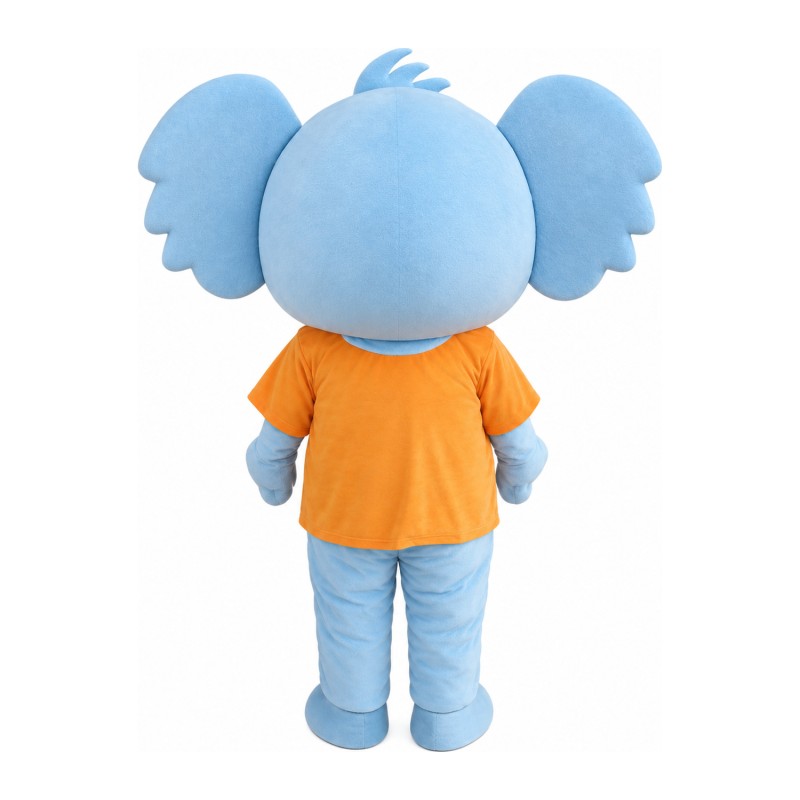 Light Blue Koala With Orange Top Mascot Costume