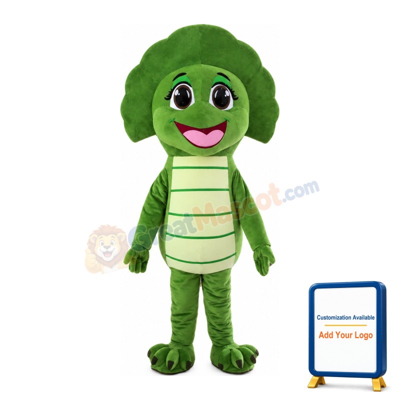 Green Dinosaur Baby With Various Expressions Mascot Costume