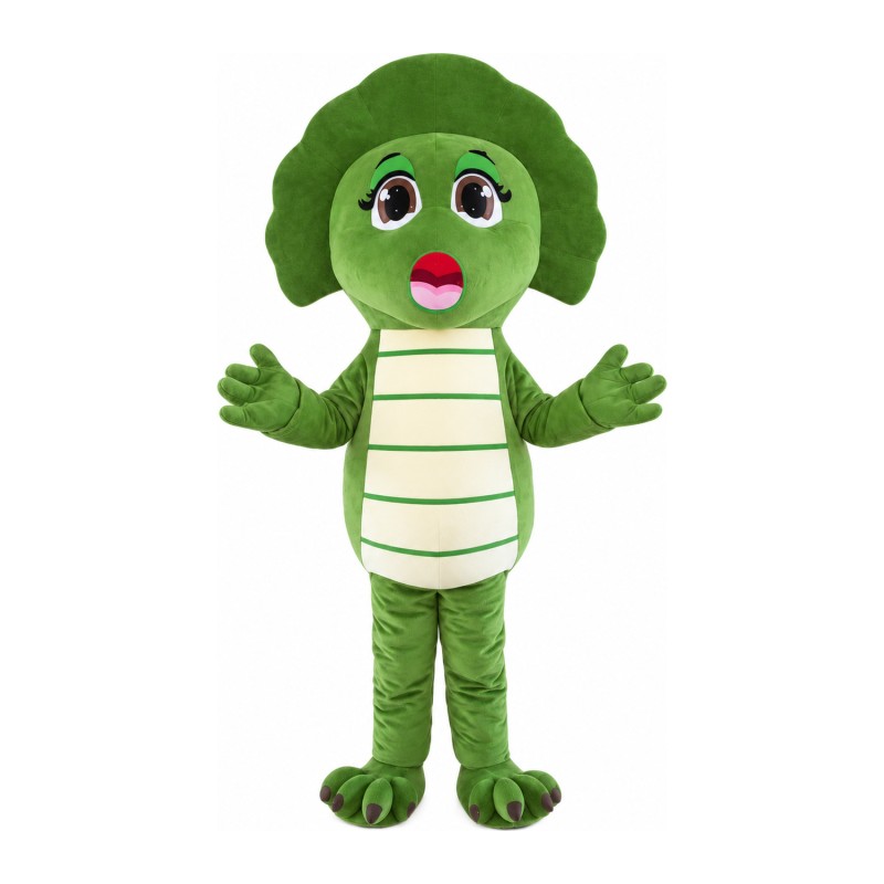 Green Dinosaur Baby With Various Expressions Mascot Costume