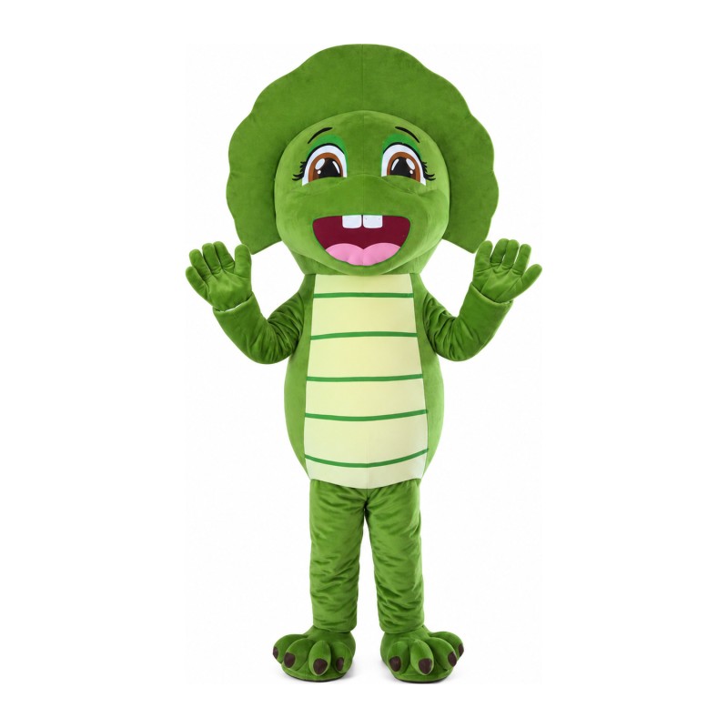 Green Dinosaur Baby With Various Expressions Mascot Costume