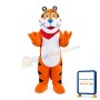 Cute Cartoon Tiger With Red Square Towel Mascot Costume