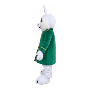 Ceremonial Rabbit With Green Windbreaker Mascot Costume