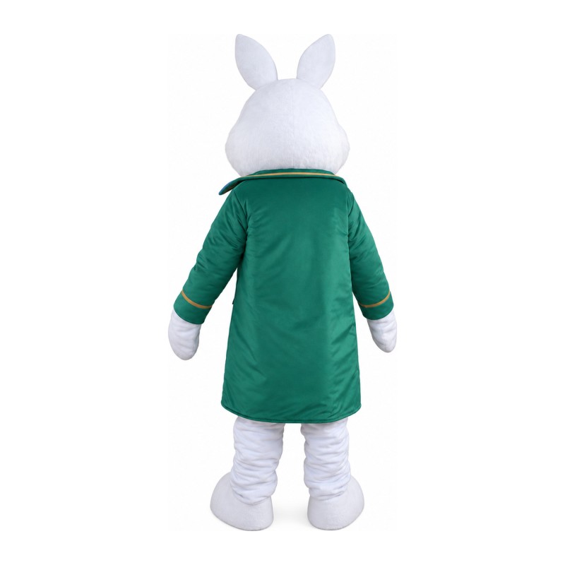 Ceremonial Rabbit With Green Windbreaker Mascot Costume