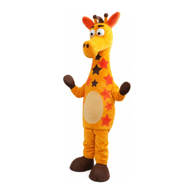 Unisex Cartoon Standing Giraffe Mascot Costume