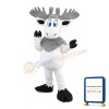 Customized White & Grey Moose Mascot Costume