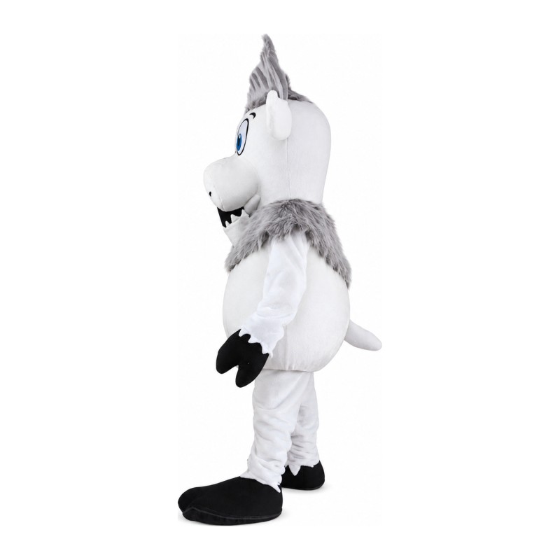 Customized White & Grey Moose Mascot Costume