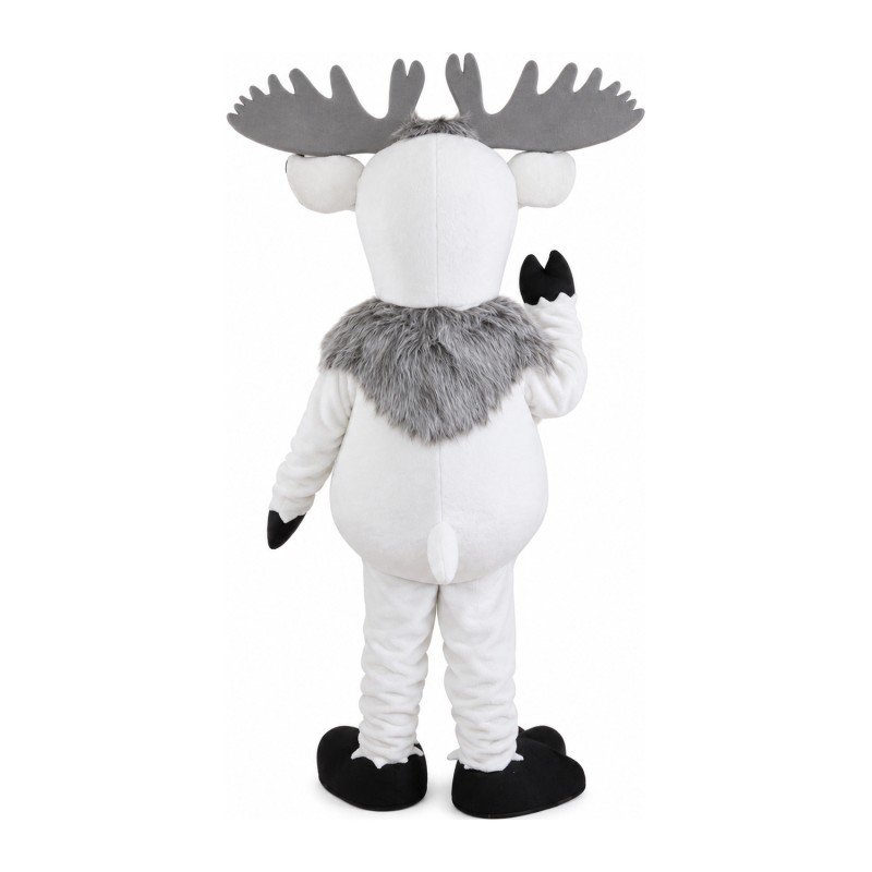 Customized White & Grey Moose Mascot Costume