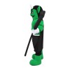 Green Muscle Hunter With Black Cloak Mascot Costume