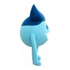 Sky Blue Round Doll With Dark Blue Hair Mascot Costume