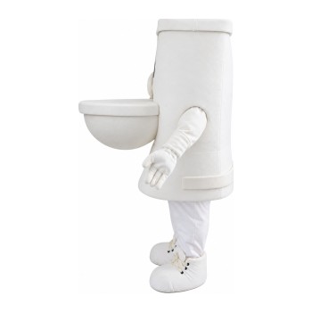 Cartoon White Toilet Mascot Costume