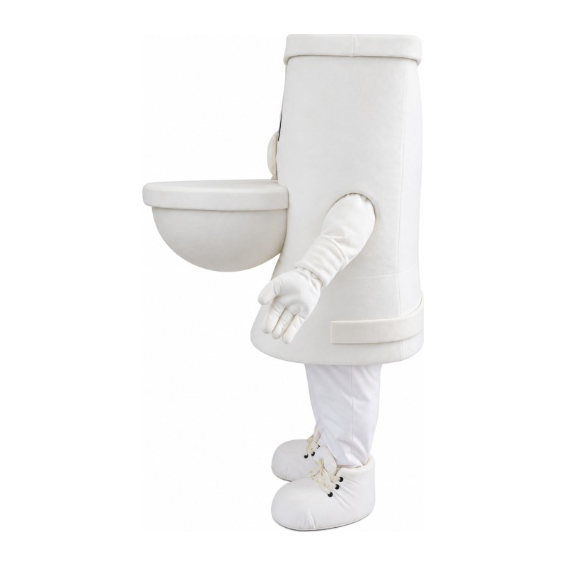 Cartoon White Toilet Mascot Costume