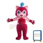 Lovely Smiling Fuchsia Cat Mascot Costume