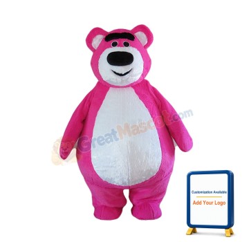 Fat Rose Red Bear Mascot Costume