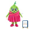 Green Lemon Girl With Pink Dress Mascot Costume