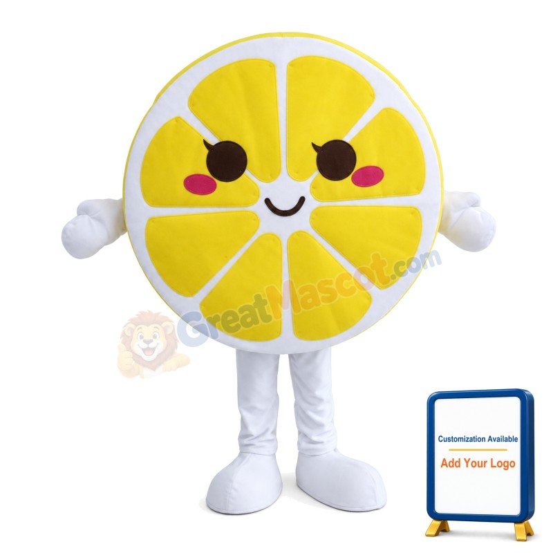 New Cartoon Yellow Lemon Slices Mascot Costume