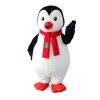 Friendly Penguin With Red Scarf Mascot Costume