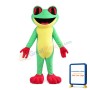 Cartoon Green & Yellow Frog Mascot Costume