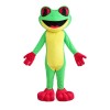Cartoon Green & Yellow Frog Mascot Costume