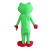 Cartoon Green & Yellow Frog Mascot Costume