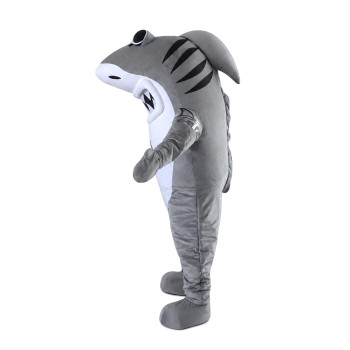 Cruel Grey Shark Mascot Costume