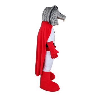 Snake Superman With Red Shorts And Cloak Mascot Costume