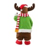Christmas Elk With Green Coat Mascot Costume