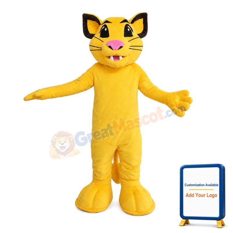 Docile Little Yellow Lion Mascot Costume