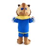 Noble Lion With Blue Coat Mascot Costume