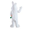 White & Pink Rabbit Holding Carrot Mascot Costume