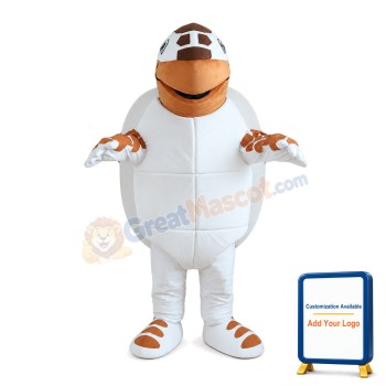 Slow Cartoon Brown & White Turtle Mascot Costume