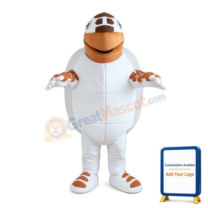 Slow Cartoon Brown & White Turtle Mascot Costume