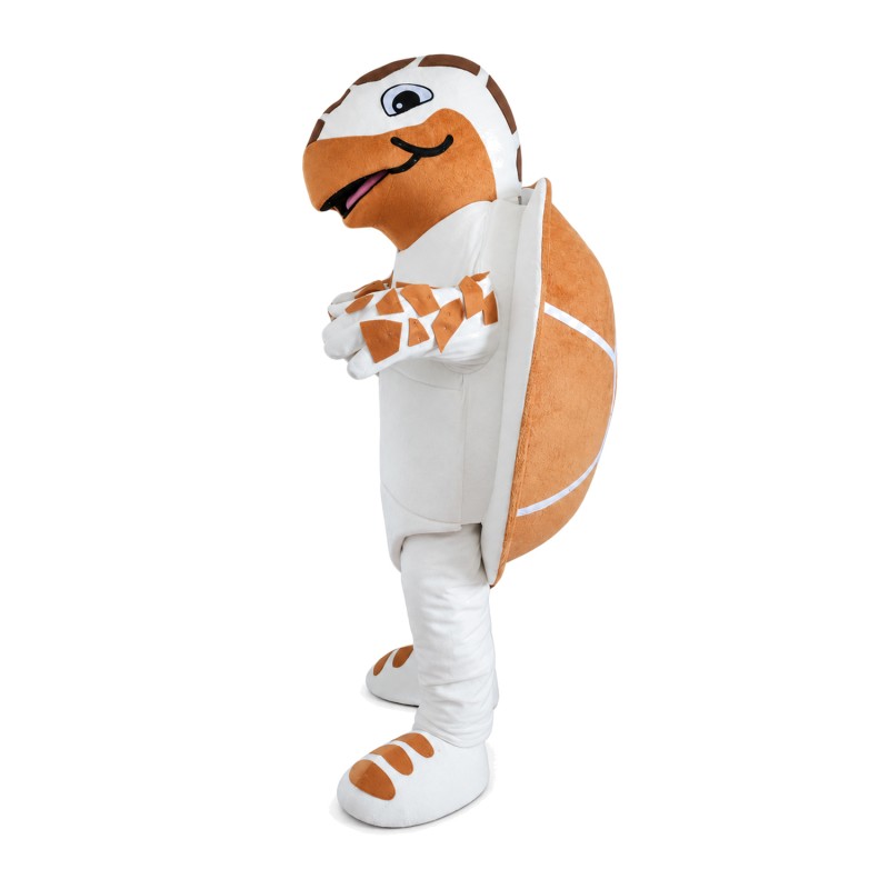 Slow Cartoon Brown & White Turtle Mascot Costume