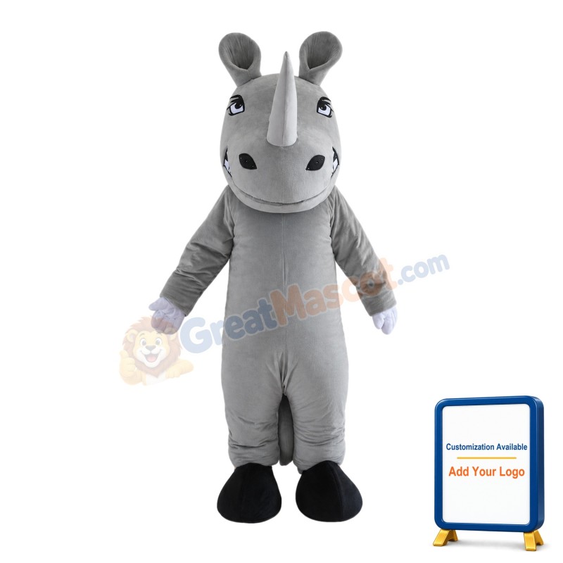 Soft Lovely Grey Rhino Mascot Costume