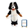 Honest Long Fur White & Black Dog Mascot Costume