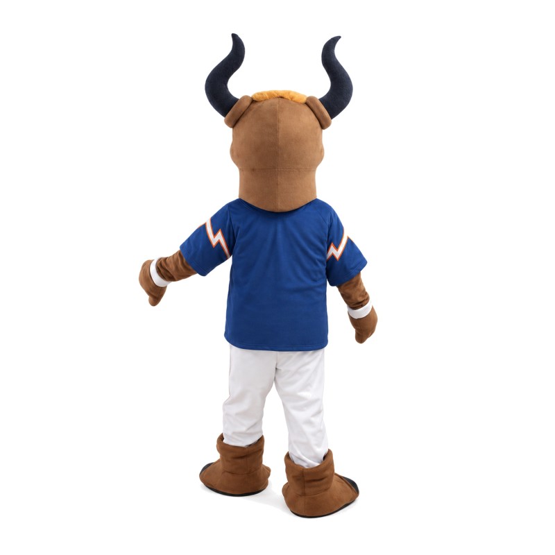 Sports Bull With Blue Sports Shirt Mascot Costume