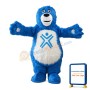 Strong Long Fur Blue Bear Mascot Costume