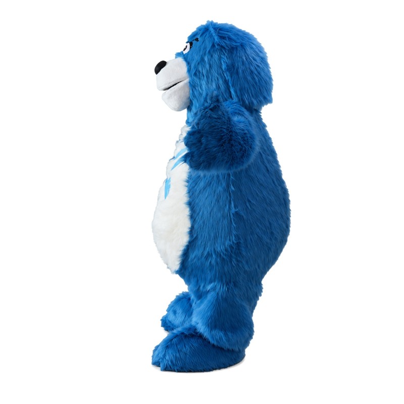 Strong Long Fur Blue Bear Mascot Costume
