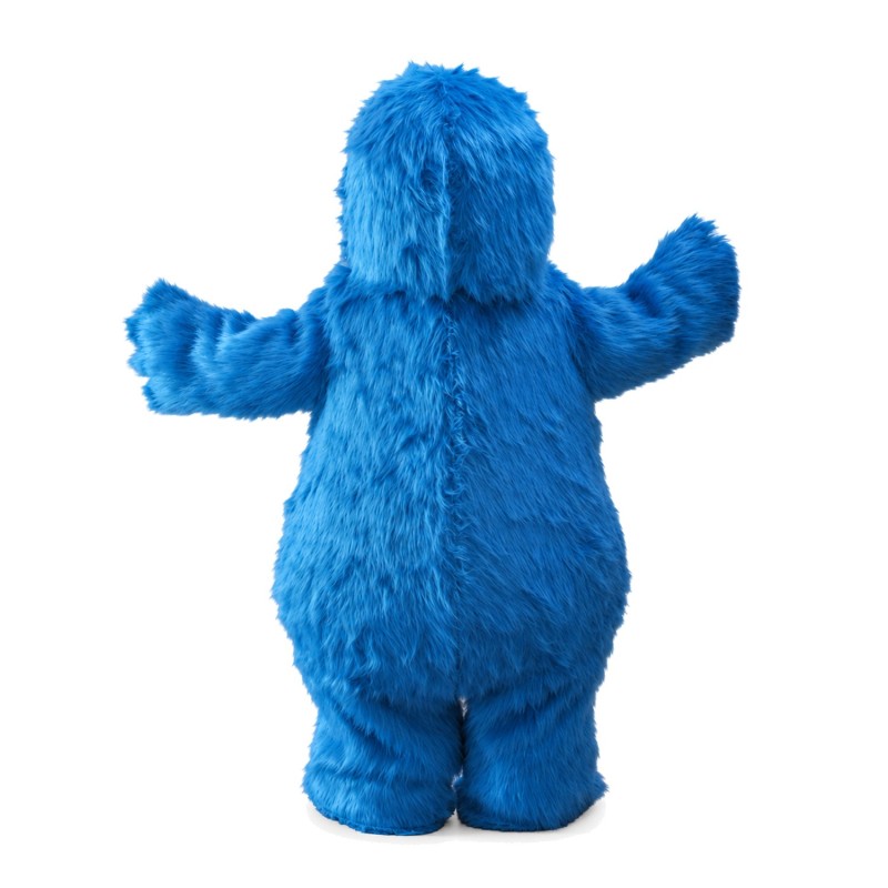Strong Long Fur Blue Bear Mascot Costume