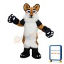 Unisex Furry Brown & White Dog Mascot Costume