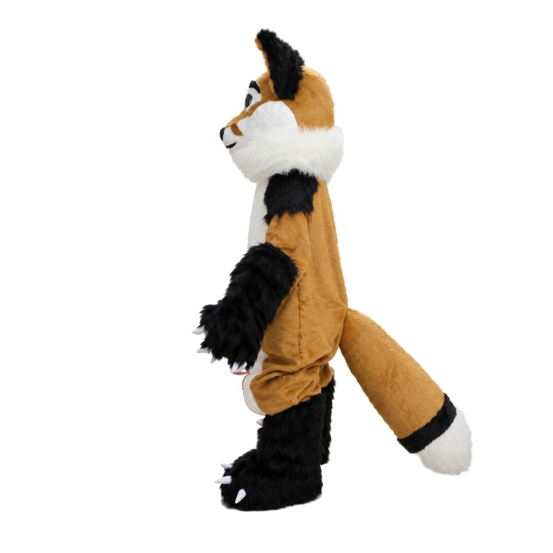 Unisex Furry Brown & White Dog Mascot Costume